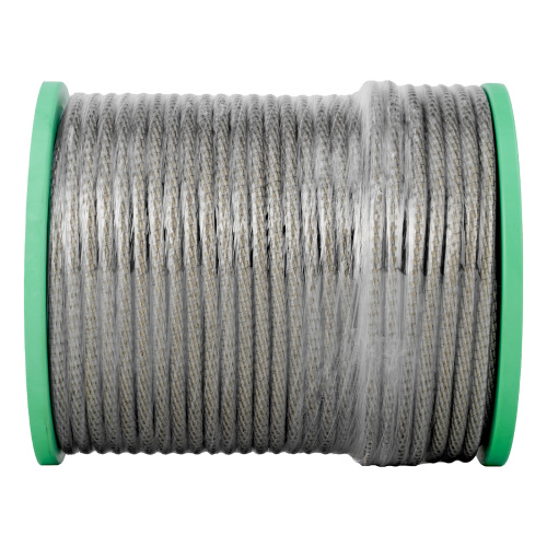 Трос металлополимерный прозрачный ПР-8.0, толщина 8.0 мм, катушка 100 метров Сибртех по ценам производителя в Воронеже с доставкой по всей России