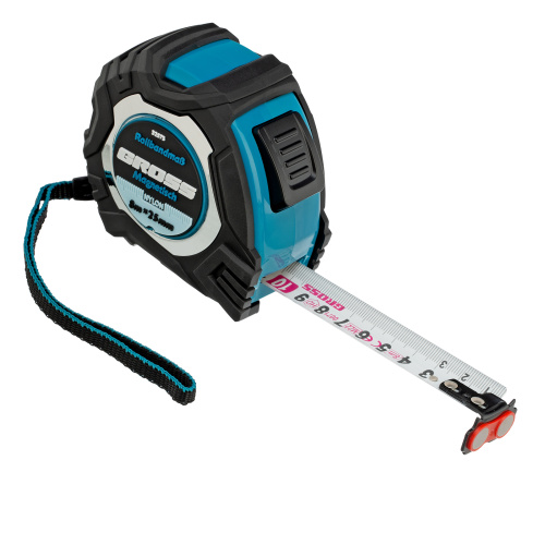 Рулетка Magnetisch 8 м х 25 мм,обрезиненный корпус,автоматическая фиксация,Нейлоновое покрытиеытие,зацеп с магнитом Gross по ценам производителя в Воронеже с доставкой по всей России