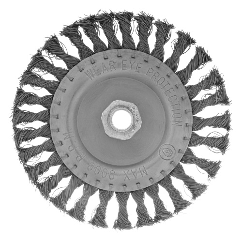 Щетка для УШМ 150 мм, М14, плоская, крученая проволока 0.35 мм Matrix по ценам производителя в Воронеже с доставкой по всей России