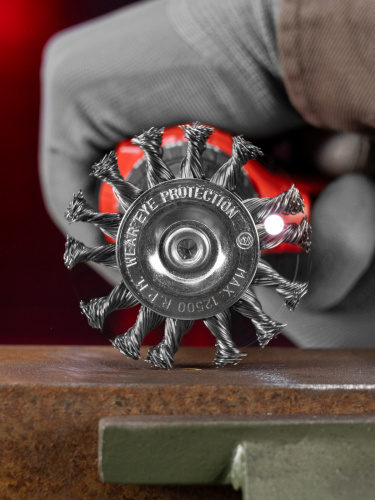 Щетка для дрели, 75 мм, плоская со шпилькой, крученая металлическая проволока Matrix по ценам производителя в Воронеже с доставкой по всей России