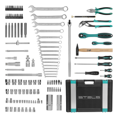 Набор инструментов, 1/4", 1/2", Cr-V, S2, усиленный кейс, 119 предметов Stels по ценам производителя в Воронеже с доставкой по всей России