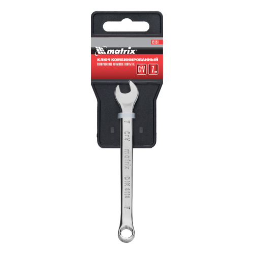 Ключ комбинированный, 7 мм, CrV, полированный хром Matrix по ценам производителя в Воронеже с доставкой по всей России