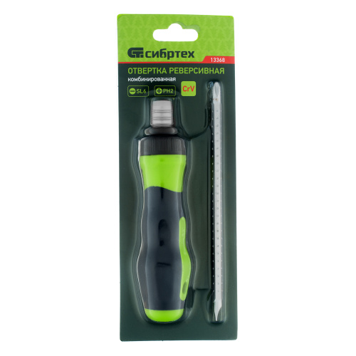 Отвертка реверсивная комбинированная PH2/SL6, CrV Сибртех по ценам производителя в Воронеже с доставкой по всей России
