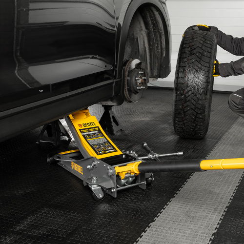 Домкрат гидравлический подкатной, 3 т, 75-500 мм, быстрый подъем, низкий подхват, проф. Denzel по ценам производителя в Воронеже с доставкой по всей России