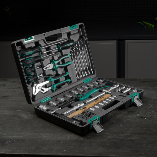 Набор инструментов, 1/2", Cr-V, S2, усиленный кейс, 58 предметов Stels по ценам производителя в Воронеже с доставкой по всей России