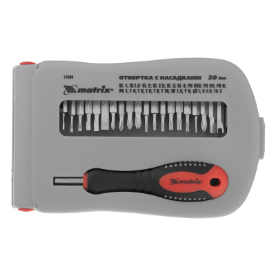 Отвертка для точных работ с насадками Fusion, 22 предмета, в пластиковом пенале Matrix по ценам производителя в Воронеже с доставкой по всей России
