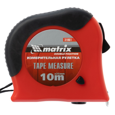 Рулетка Double fixation,10 м х 25 мм,обрезиненный корпус,двойная плавная фиксация Matrix по ценам производителя в Воронеже с доставкой по всей России