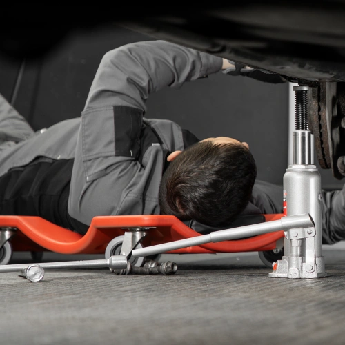 Домкрат гидравлический бутылочный, 5 т, высота подъема 216-413 мм, в пластиковый кейсе Matrix по ценам производителя в Воронеже с доставкой по всей России