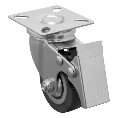 Колесо поворотное с тормозом D 50 мм, крепление  платформенное Сибртех по ценам производителя в Воронеже с доставкой по всей России