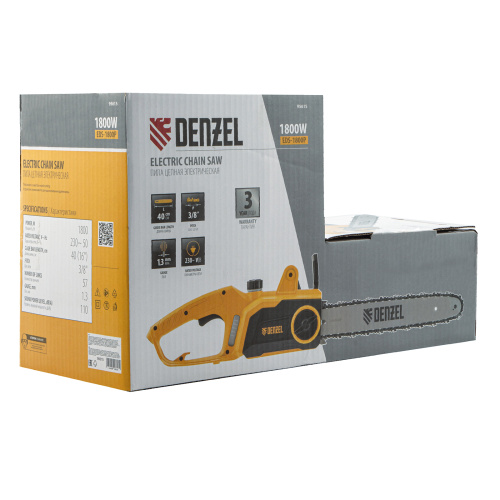 Пила цепная электрическая EDS-1800P, 1.8 кВт,поперечная, шина 40 см, шаг 3/8, паз 1.3 мм, 57 звеньев Denzel по ценам производителя в Воронеже с доставкой по всей России