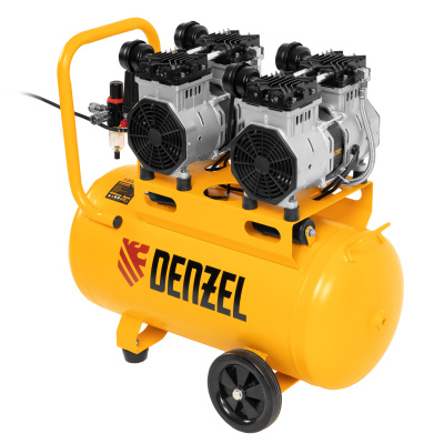 Компрессор безмасляный, малошумный DLS 2200/50, 2200 Вт, 2x1100, 50 л, 380 л/мин Denzel по ценам производителя в Воронеже с доставкой по всей России