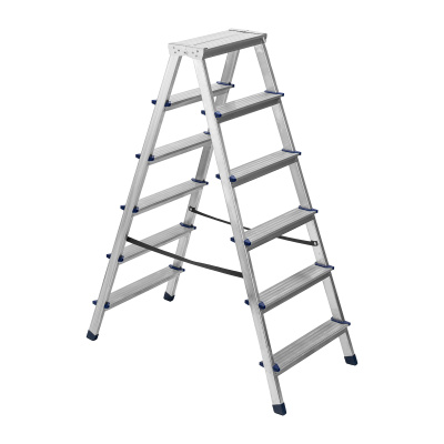 Стремянка двусторонняя 6 ступеней, алюминиевая, Сибртех по ценам производителя в Воронеже с доставкой по всей России