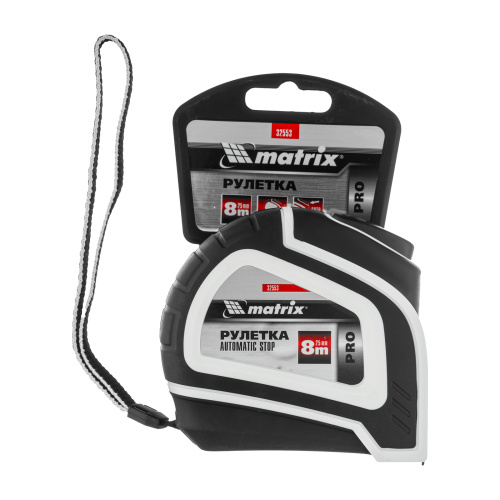 Рулетка Autostop,8 м х 25 мм,двухкомпонентный корпус,автоматическая фиксация,Pro Matrix по ценам производителя в Воронеже с доставкой по всей России