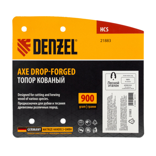 Топор кованый, 900 г, американский тип, буковая рукоятка, 430мм, EFP Denzel по ценам производителя в Воронеже с доставкой по всей России