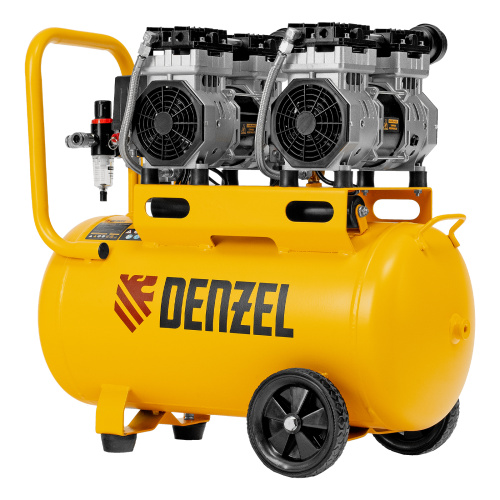 Компрессор безмасляный, малошумный DLS 1500/50, 1500 ВТ, 2x750, 50 л, 260 л/мин Denzel по ценам производителя в Воронеже с доставкой по всей России