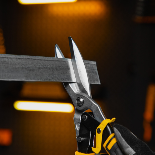 Ножницы по металлу, 315 мм, прямой проходной рез, сталь-CrMo, трехкомпонентные рукоятки Denzel по ценам производителя в Воронеже с доставкой по всей России