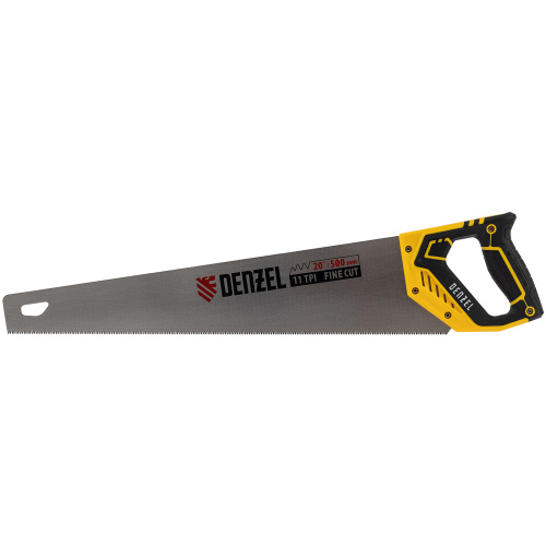 Ножовка по дереву, 500 мм, 11 TPI, зуб 3D, двухкомпонентная рукоятка Denzel по ценам производителя в Воронеже с доставкой по всей России