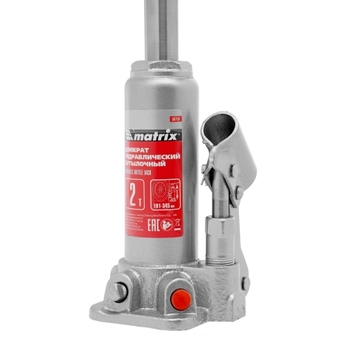Домкрат гидравлический бутылочный, 2 т, высота подъема 181-345 мм, в пластиковый кейсе Matrix по ценам производителя в Воронеже с доставкой по всей России