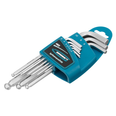 Набор ключей имбусовых HEX, 1.5-10 мм, S2, 9 шт, удлиненные с шаром, сатинированные Gross по ценам производителя в Воронеже с доставкой по всей России