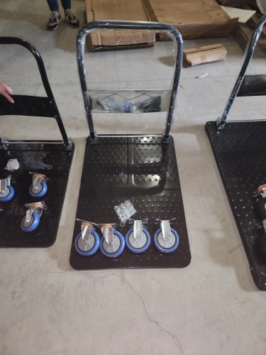 Тележка платформенная 650 кг TOR PH650 (890x590) со складной ручкой (пластиковые колеса 125 мм) по ценам производителя в Воронеже с доставкой по всей России