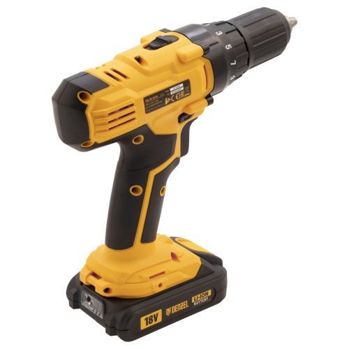Дрель-шуруповерт аккумуляторная CDL-IB-18-02, Li-Ion, 18 В, 2 акк. Denzel по ценам производителя в Воронеже с доставкой по всей России