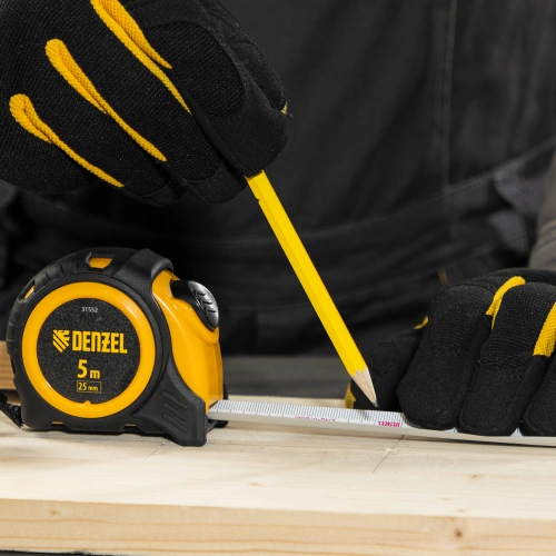 Рулетка 5м х 25мм, обрезиненный корпус, автоматическая фиксация Denzel по ценам производителя в Воронеже с доставкой по всей России