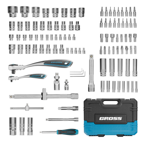 Набор инструментов, 1/4", 1/2", CrV, 120 зубьев, 109 предметов Gross по ценам производителя в Воронеже с доставкой по всей России