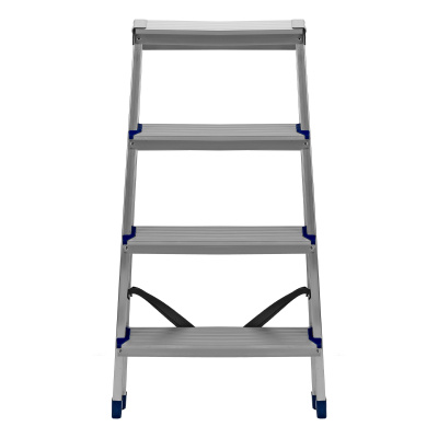 Стремянка двусторонняя 4 ступени, алюминиевая, Сибртех по ценам производителя в Воронеже с доставкой по всей России