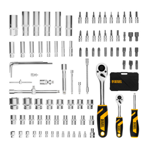 Набор инструментов, 1/2", 1/4", CrV, S2, пластиковый кейс, 94 предмета Denzel по ценам производителя в Воронеже с доставкой по всей России