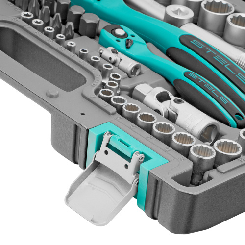 Набор инструментов 1/2", 1/4", CrV, 12 гранные головки, пластиковый кейс, 109 предмета Stels по ценам производителя в Воронеже с доставкой по всей России