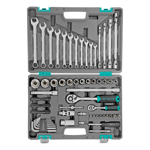 Набор инструментов, 1/2", 1/4", CrV, пластиковый кейс 88 предметов Stels по ценам производителя в Воронеже с доставкой по всей России