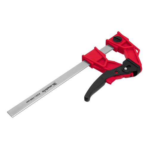 Струбцина реечная быстрозажимная, усиленная, пластиковый корпус рычажно-храповой механизм, 250 х 100 х 401 мм, штанга 5 х 22 мм Matrix по ценам производителя в Воронеже с доставкой по всей России