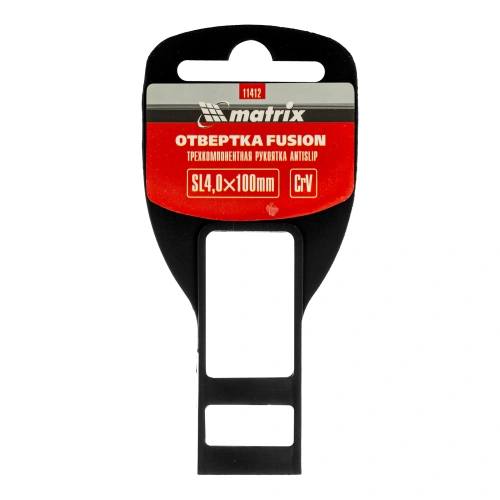 Отвертка Fusion, SL4 х 100 мм, CrV, трехкомпонентная рукоятка "Anti slip" Matrix по ценам производителя в Воронеже с доставкой по всей России
