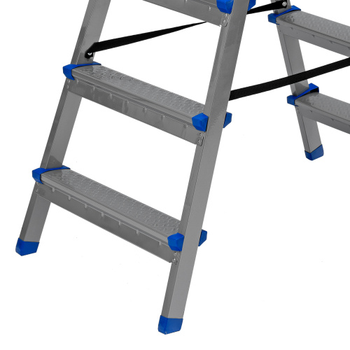 Стремянка двухсторонняя 5 ступеней, сталь профиль, стальные ступени, Сибртех по ценам производителя в Воронеже с доставкой по всей России