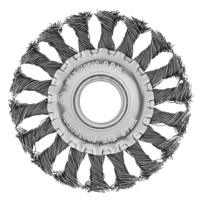 Щетка для УШМ 100 мм, посадка 22.2 мм, плоская, крученая проволока 0.5 мм Matrix по ценам производителя в Воронеже с доставкой по всей России