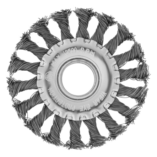 Щетка для УШМ 100 мм, посадка 22.2 мм, плоская, крученая проволока 0.5 мм Matrix по ценам производителя в Воронеже с доставкой по всей России