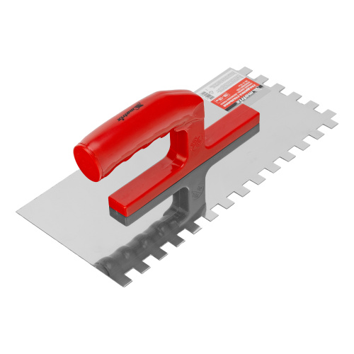 Гладилка из нержавеющей стали, 280 х 130 мм, зеркальная полировка, пластмассовая ручка, зуб 10 х 10 мм Matrix по ценам производителя в Воронеже с доставкой по всей России