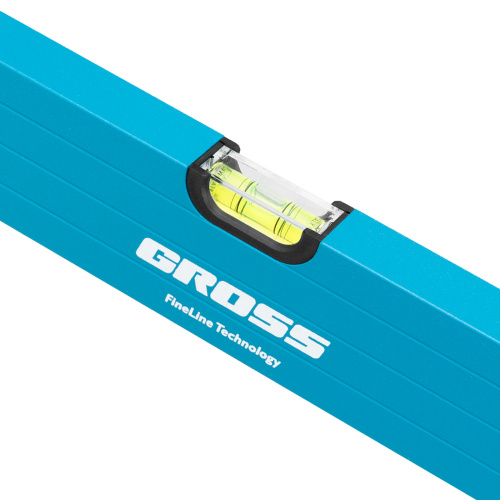 Уровень алюминиевый, 2000 мм, усиленный с ударопрочными заглушками, рукоятки, 3 глазка Gross по ценам производителя в Воронеже с доставкой по всей России