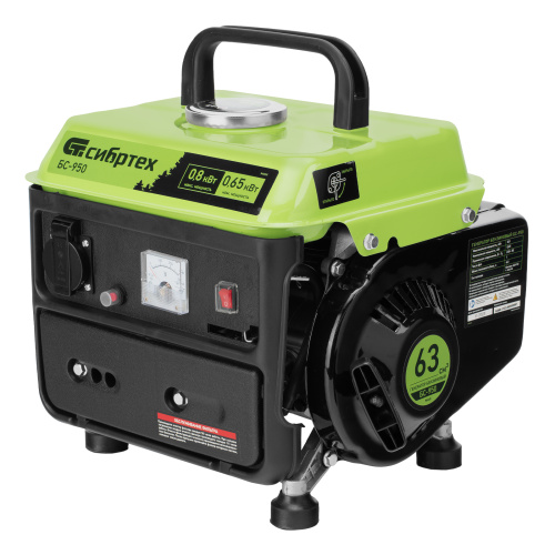 Генератор бензиновый БС-950, 0.8 кВт, 230 В, 2-х тактный, 4 л, ручной стартер Сибртех по ценам производителя в Воронеже с доставкой по всей России