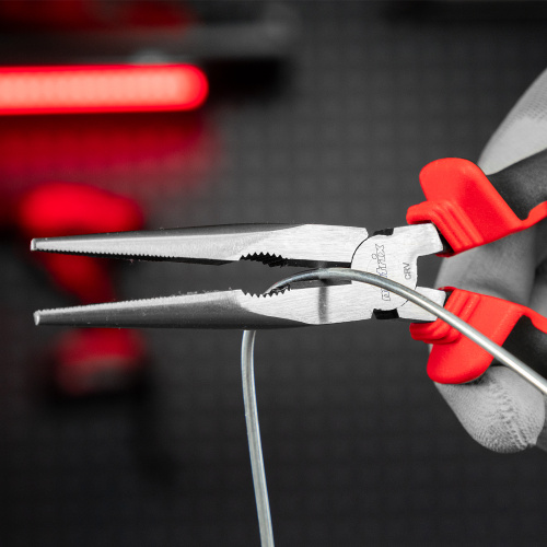 Длинногубцы прямые, 200 мм, хром-ванадий, двухкомпонентные рукоятки Matrix по ценам производителя в Воронеже с доставкой по всей России