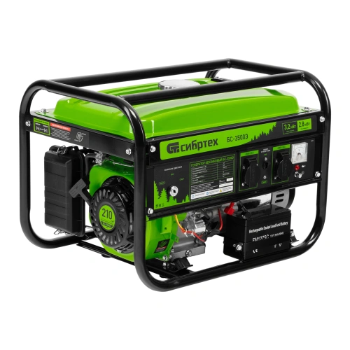 Генератор бензиновый БС-3500Э, 3.2 кВт, 230В, 4-х тактный, 15 л, электростартер Сибртех по ценам производителя в Воронеже с доставкой по всей России