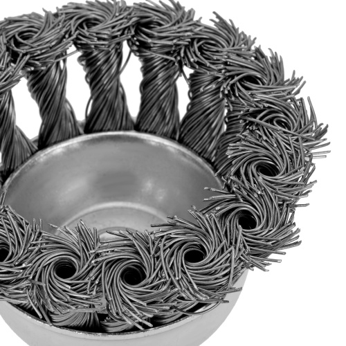 Щетка для дрели, 75 мм, "чашка" со шпилькой, крученая металлическая проволока Matrix по ценам производителя в Воронеже с доставкой по всей России