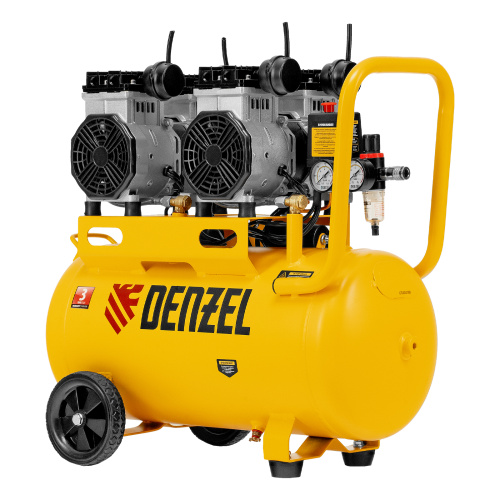 Компрессор безмасляный, малошумный DLS 2200/50, 2200 Вт, 2x1100, 50 л, 380 л/мин Denzel по ценам производителя в Воронеже с доставкой по всей России
