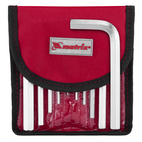 Набор ключей имбусовых HEX, 1.5-12 мм, CrV, 10 шт, короткие, сатин, чехол Matrix по ценам производителя в Воронеже с доставкой по всей России