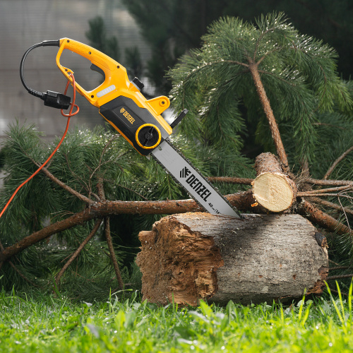 Пила цепная электрическая EDS-2000P, 2 кВт,поперечная, шина 40 см, шаг 3/8, паз 1.3 мм, 57 звеньев Denzel по ценам производителя в Воронеже с доставкой по всей России