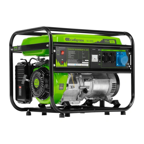 Генератор бензиновый БС-6500, 5.5 кВт, 230В, четырехтактный, 25 л, ручной стартер Сибртех по ценам производителя в Воронеже с доставкой по всей России