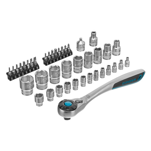 Набор торцевых головок, трещотка 120 зубьев, 1/2", 1/4", CrV, 41 предмет Gross по ценам производителя в Воронеже с доставкой по всей России