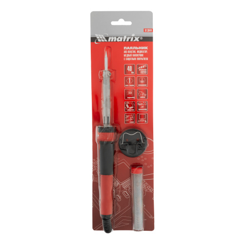 Паяльник, пластик ABS, класс защиты 1, индикатор, медный наконечник с долговечным покрытием, 220 В, 40 W Matrix по ценам производителя в Воронеже с доставкой по всей России
