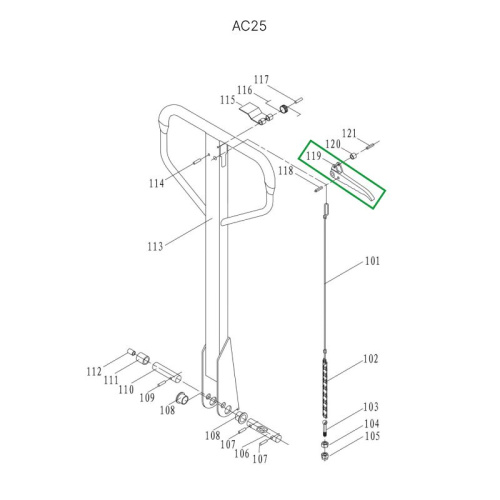 Рычаг управления режимом работы для гидравлических тележек AC25 по ценам производителя в Воронеже с доставкой по всей России