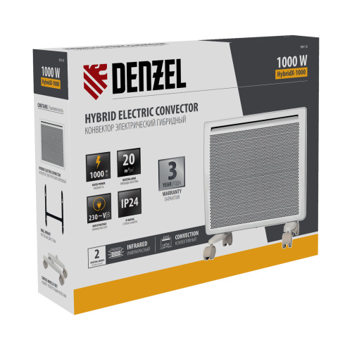 Конвектор гибридный электрический HybridX-1000, ИК нагреватель, цифровой термостат Denzel по ценам производителя в Воронеже с доставкой по всей России